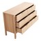 Light Wood MDF Drawer Dresser with Grooved Design, Metal Handles and Smooth Glides